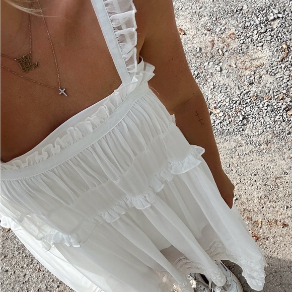 FREE PEOPLE Moon Phase White Midi Dress XS - Picture 1 of 8